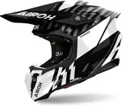 Airoh Twist 3 Thunder Motocross Helmet, black-white, Size 2XL for Men Black White