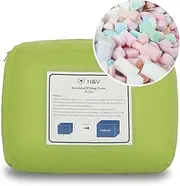 N&V 10 LB (4.5KG) Shredded Foam Filling, Hexagonal Shape, Safe and Healthy High Density Foam, Odorless and Allergen Free, Perfect Stuffing for Bean Bags, Plush, Pillows, Dog Beds, Cushions and Crafts