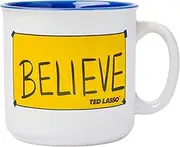 Silver Buffalo Ted Lasso Believe Ceramic Camper-Style Coffee Mug, 20 Ounces