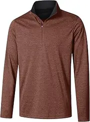 [VAUTE] Long Sleeve Golf Shirt Men 1/4 Zip Pullover Mens Long Sleeve Sun Protection Shirts UPF 50 Lightweight Athletic Pullover