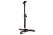 Hercules Tripod Base Low Profile Short Microphone Straight Stand w Mic Clip BLK