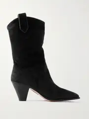 [Aquazzura] Aquazzura - Boogie 70 Suede Ankle Boots - Black - IT38 IT 38 Black