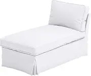 The Dense Cotton IKEA Ektorp Chaise Cover Replacement is Custom Made for IKEA Ektorp Chaise Lounge Cover. A Sofa Slipcover Replacement (White)