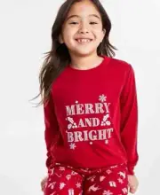 Family Pajamas Mix It Merry & Bright Pajama Top Kids XL 14-16 Red Crew Neck L/S