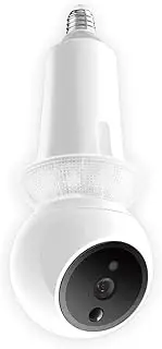 Amaryllo Zeus: Biometric Auto Tracking Light Bulb PTZ Wi-Fi Security Camera with Face Recognition, Support Fire Warning, Support Person, Vehicle, and Pet Detection, 1080p FHD, Night Vision, E27
