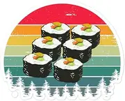 Teegarb Humorous Vintage Old-Fashioned Sashimi Japan Delicacies Hilarious Nori Roll