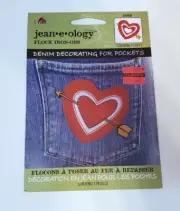 Flock Iron On Applique Patch Heart With Arrow Denim Decor Jeaneology New 2007