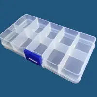 在飛比找樂天市場購物網優惠-塑膠分格盒10格 透明塑膠收納盒 美甲盒 串珠盒 可拆透明分