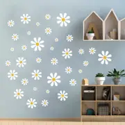 Wall Stickers Removable White Daisy Floewers Living Girl Room Bedroom Decal