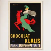 Galrie Stunning Vintage Chocolate Klaus Advertising Poster by Leonetto Cappiello Artwork, Wood Frame, A2 42 x 60cm (16 x 24inch)
