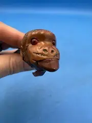 Briar Tobacco Pipe Monkey Head W/ Moving Jaw Unused Italy