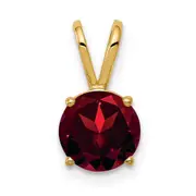 14K Yellow Gold 7mm Garnet pendant
