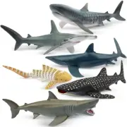 TOYMANY Animal Figures 6PCS Shark Figures Marine Animal Figure Set 12cm 14c 281
