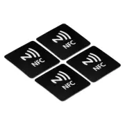 4Pcs NFC Stickers NFC215 Tag Sticker 504 Bytes Square NFC Tags Black