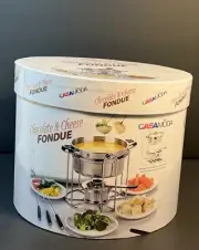 Chocolate & Cheese Fondue 12 pc Set Stainless Steel (New In Box)
