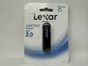 8 GB Lexar Jumpdrive Twist Turn 2 USB 2.0 LJDTT8GBABNL- BLACK - BRAND NEW!
