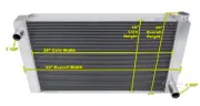 RS Champion 3 Row Universal Crossflow 28" Core Radiator Chevy Config #UN28-CH