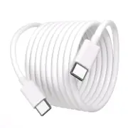 USB C to USB C 100W [2m] Type C Charging Cable for iPhone 15/Pro/Plus/Pro Max, iPad Mini 6/Pro 2021/Air 4, MacBook Pro 2020, Samsung, Huawei (White)