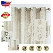 Sage Green Boho Linen Curtains - Extra Long 120” Light Filtering Grommet Panels