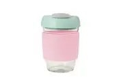 Glass Go Cup (Pink/Mint/Grey) - 355mL