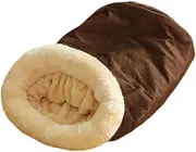 B Baosity Nest Puppy Pet Cat Bed House Winter Cushion Cave Washable Kennel Sleeping Bag Cat Bed Cave for Indoor Small Dogs, Coffee