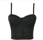 [generic] Tube Top Corset Bustier Bra Sexy Black Transparent Bra Mesh Push Up Bralet Club Party Crop Top Lingerie Large Size