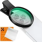 K&F Concept 67mm Clip-on Black Diffusion 1/4 Smart Phone Camera Lens Filter Kit, Mist Cinematic Effect Filter Compatible with iPhone Samsung Galaxy for Video/Vlog/Portrait Photography