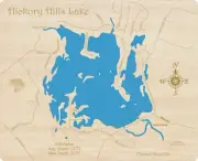 Hickory Hills Lake, MA - Laser Cut Wood Map | Wall Art | Made to Order