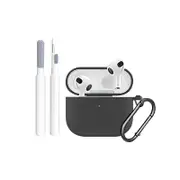 AirPods 3rd Generation Case Cover Protective Case for Apple AirPods 3 with Cleaner Pen and Keychain-Black