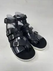 SAS Aria Toe Loop Gladiator Sandal Black And White Size 6.5m (nb2) Made In USA!
