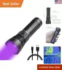 UV Flashlight Rechargeable 395nm Black Light Torch Blacklight 10W Ultraviolet...