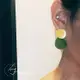 Hemera | 莫蘭迪不規則耳環 垂墜式耳環 歐膩最愛 質感爆好（黃綠色） (3.1折)