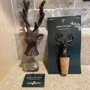 Place & Time Holiday Collection Deer Bottle Opener and Bottle Stopper ~ New