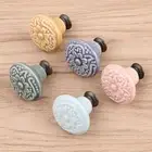 1pc Vintage Flower Ceramic Cupboard Dresser Door Cabinet Knob Puller Accessories