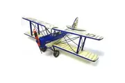 Boyle 50cm Ornament Tiger Moth Plane Metal Standing Vintage Decor Blue White