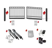 3000mm 3.0x1.5m Double Swing Driveway Gates Opening Alternating Picket Steel ...