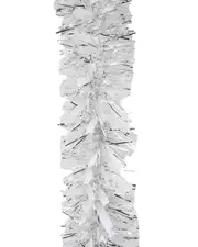 2.5m WHITE SILVER Christmas Tinsel 75mm wide