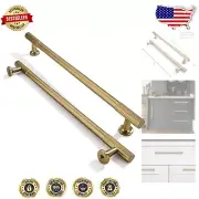 Retro Brushed Brass Cabinet Pulls, 10 Durable Drawer Handles - 8-Inch Spacing