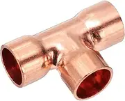 uxcell 5/8" (16mm) ID 1.2mm Thick Tee Copper Fitting, 1Pcs 99.9% 3 Way Pure Copper Pipe Fitting Tube Connector with Sweat Solder Connection for Plumbing HVAC Refrigeration System