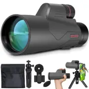 Monocular 12x56 High Power Monocular Telescope for Adults with Smartphone Ada...
