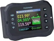 WiFi Battery Monitor with Shunt, 10-100V 0-50A Bidirectional Detection Remote Monitoring Battery Monitor with 2.4 Inch Color LCD Screen