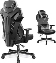 [OneGame] Video Gaming Chair, Breathable Computer Racing Style Swivel Chair Adjustable Backrest Ergonomic Gamer Desk Chair with Lumbar Support, Blackgray