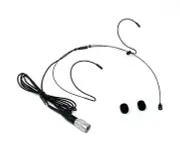 Double Earhook Headset Mic w/ 4 pin mini XLR for Audio Technica Wireless black