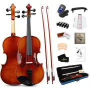 Aileen 4/4 Violin Set, Full Size Solidwood Fiddle for Adults Beginners with Hard