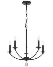 Crystorama Mila 5-Light Black Chandelier