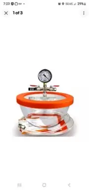 BACOENG 2.8 QT Glass Pyrex Vacuum and Degassing Chamber with Acrylic Lid Perf...