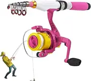 Telescopic Fishing Rod - Fishing Gear Reel Combo, Compact Fishing Gear Reel Combo | Beginner Fishing Rod, Recreational Fish Kit, Freshwater Pole, Lightweight Rod Set for Men Women