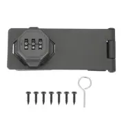Password Rotary Hasp Locks Mechanical Cabinet Latch Locks 5" No Drilling Grey