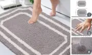 Bathroom Rugs Mat 32x20, Soft Absorbent Bath Mats, Machine 20"×32" Grey