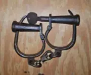 Handcuffs Vintage Alcatraz San Francisco California Working Cast Iron Handcuffs